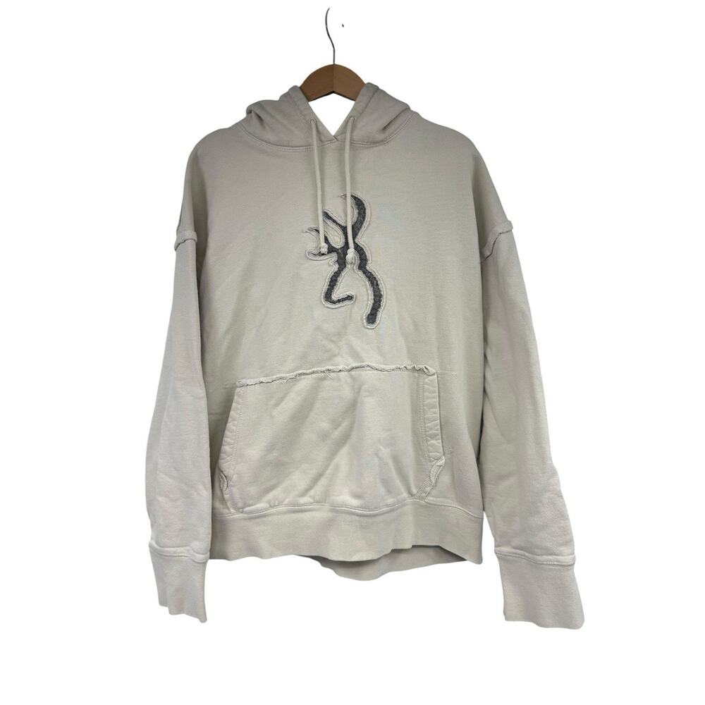 Y2K Style Heavy Browning Beige Camo Logo Sweatshirt Hoodie Men’s XL